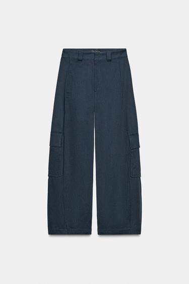 PANTALÓN CARGO ZW COLLECTION - Marino de Zara