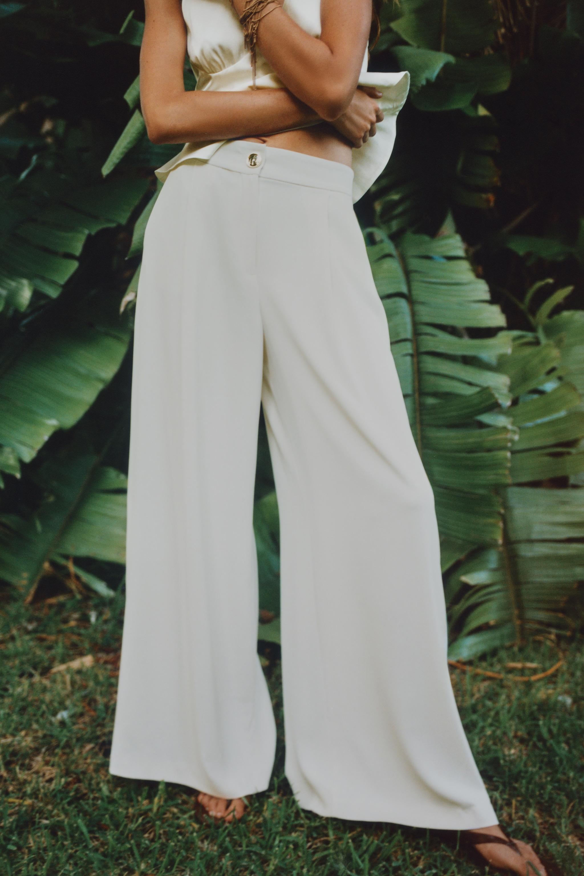 GOLD BUTTON PALAZZO PANTS