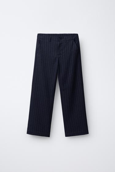 Zara BUTTON TAILORED PANTS - Blue