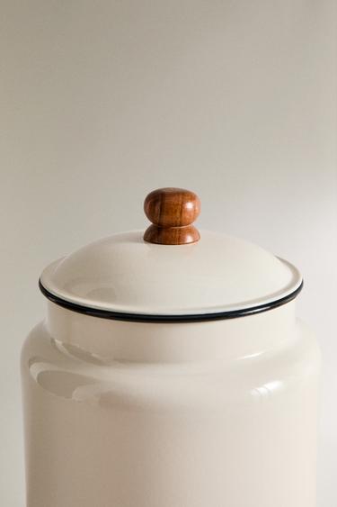 LARGE ENAMELLED JAR FOR PETS TREATS - White by Zara - Image 2