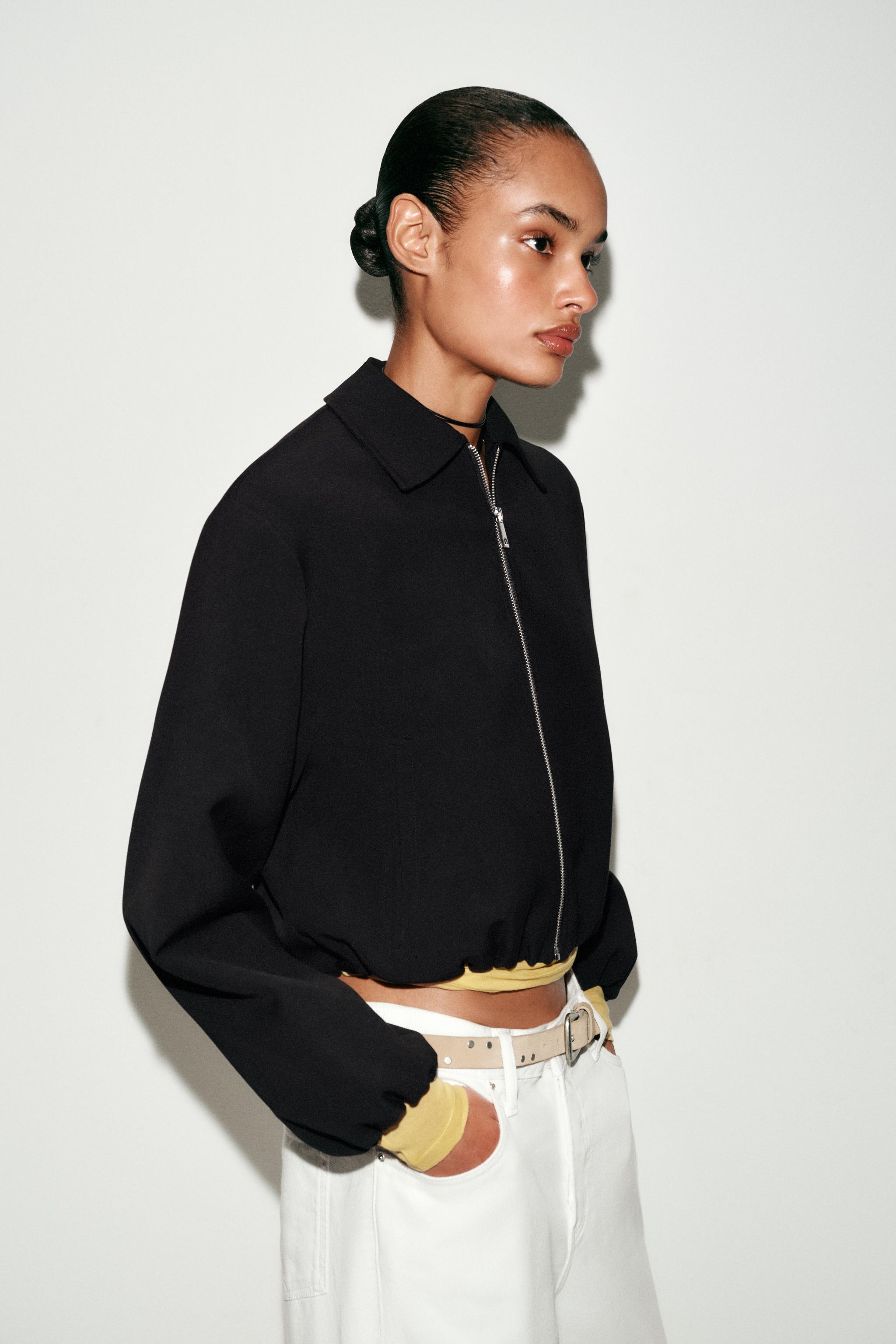 PUFF SLEEVE ZIP JACKET