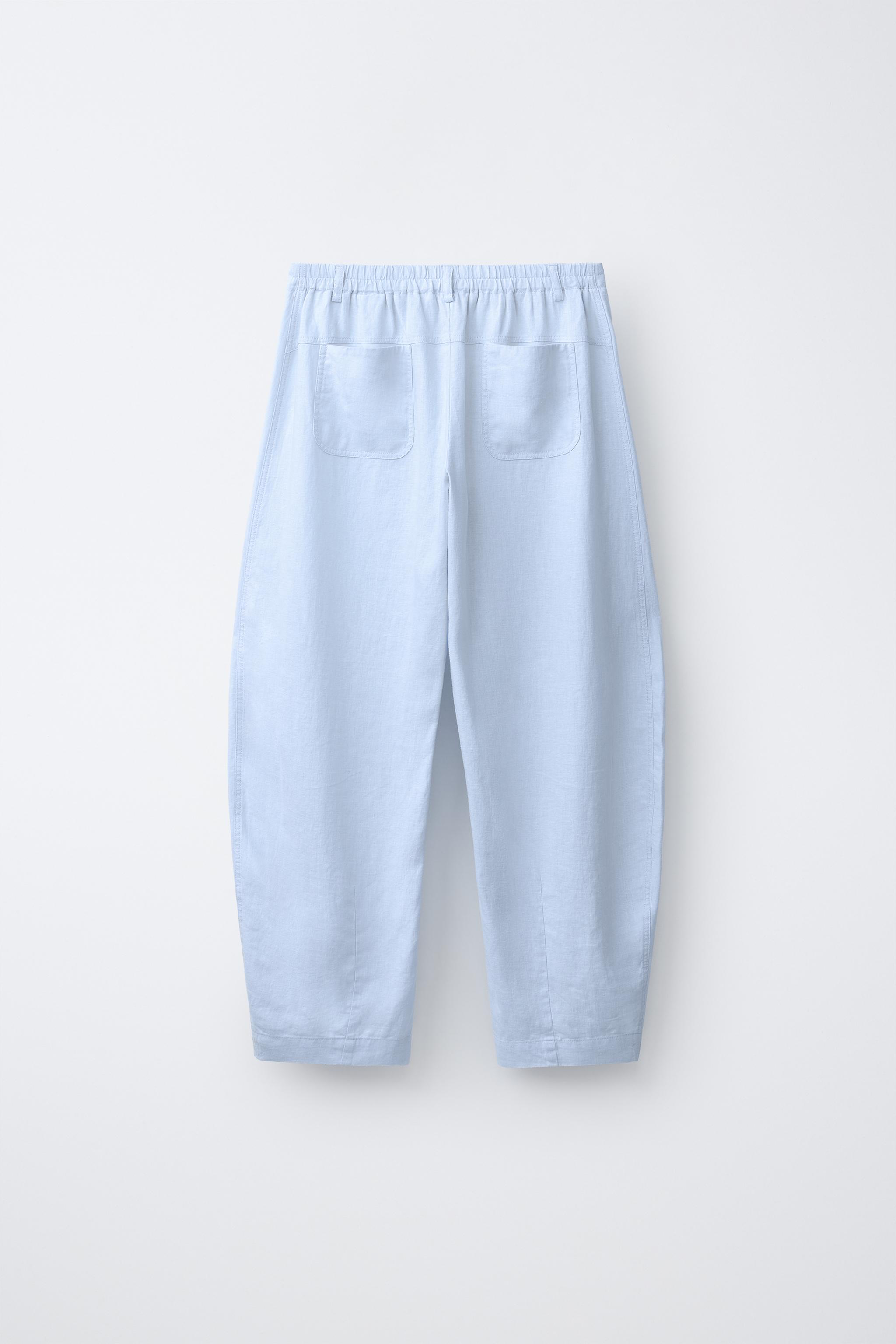 PANTALON BARREL AVEC LIN