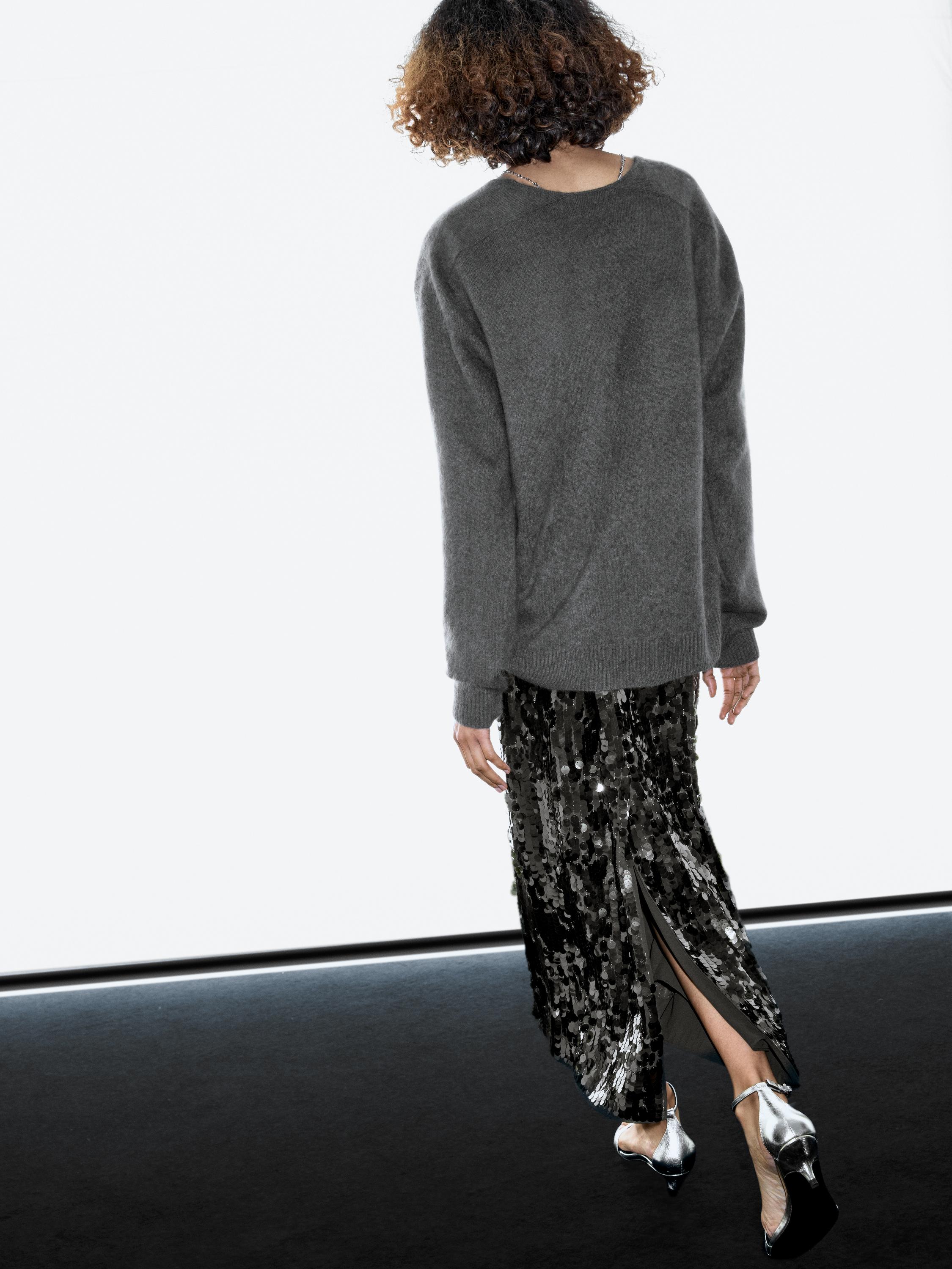 Jupe midi à paillettes