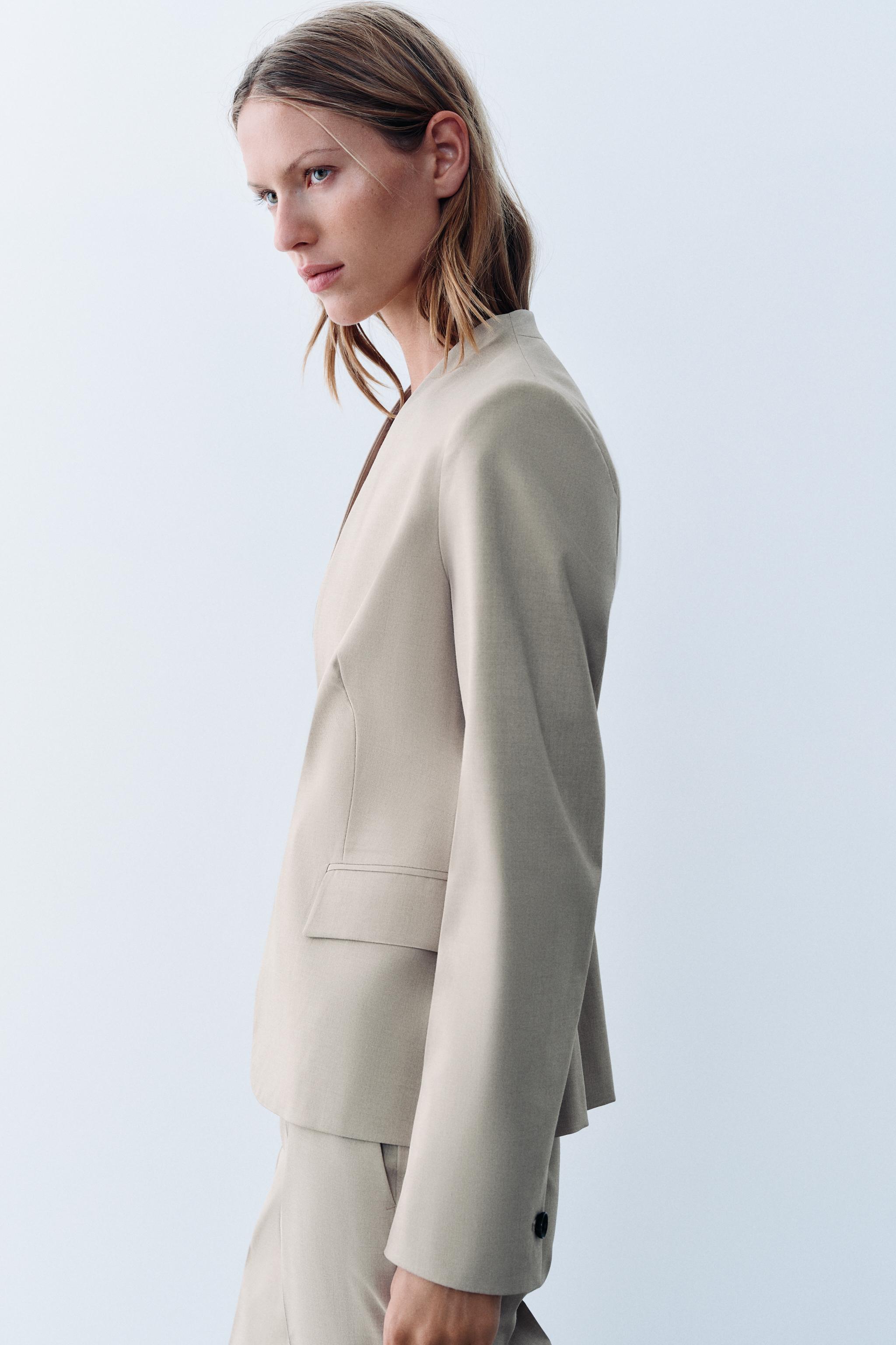 Zara VÜCUDA OTURAN VATKALI BLAZER görsel 3