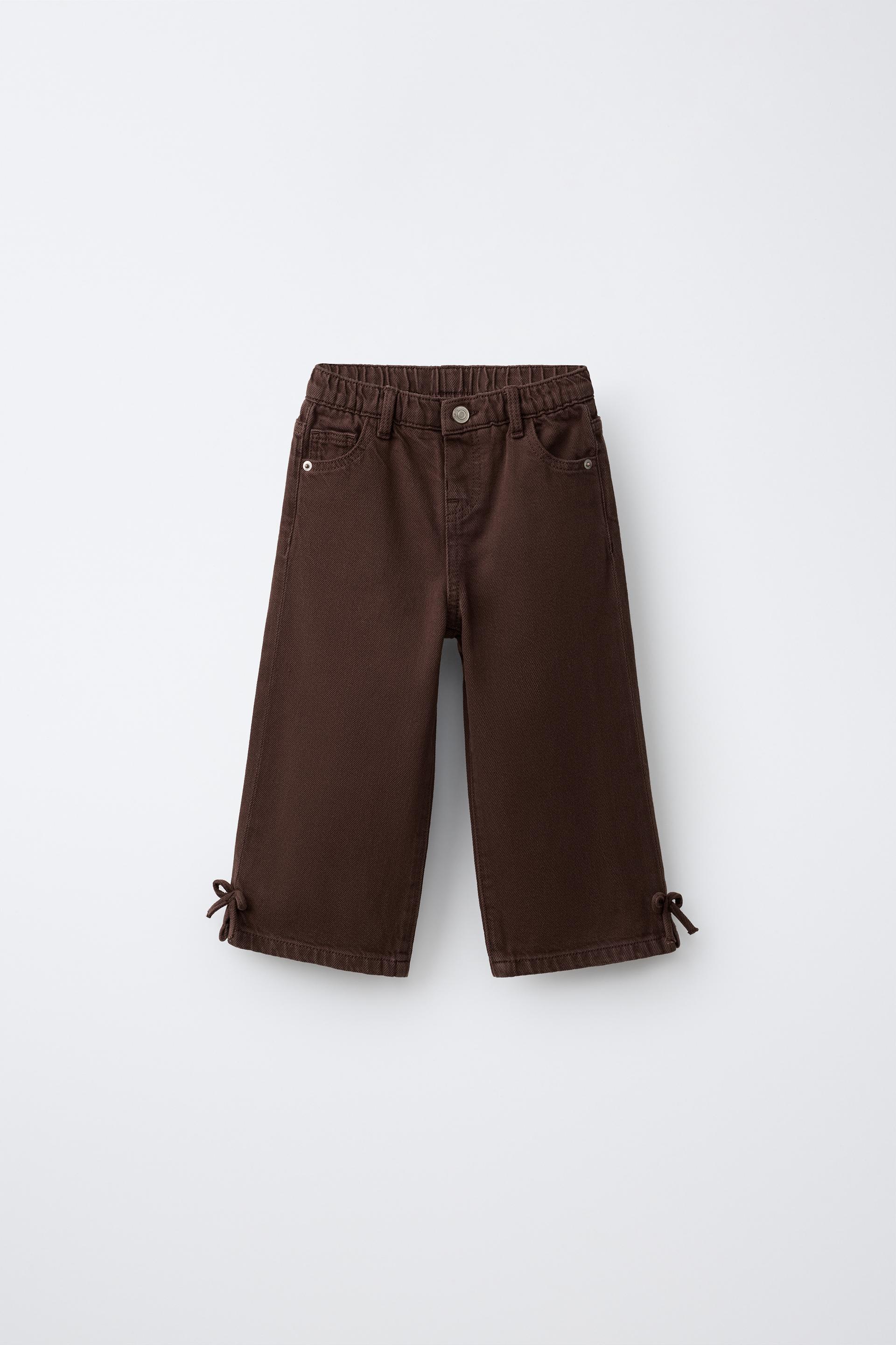 Wide-Leg Bow Jeans