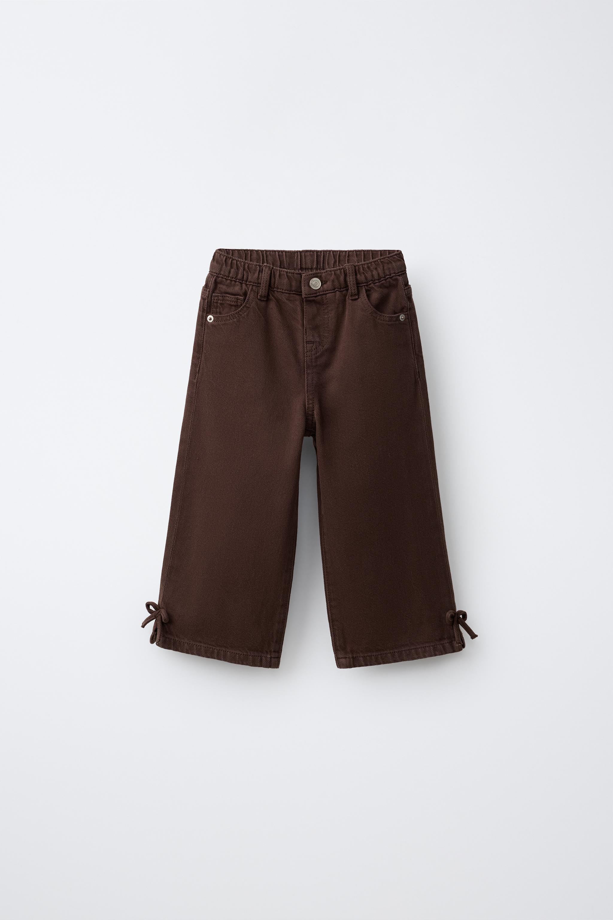 Детские джинсы Zara BOW DETAIL WIDE LEG JEANS