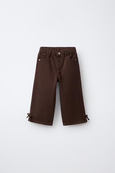 JEANS WIDE LEG LAZOS - Marrón de Zara - Imagen 0