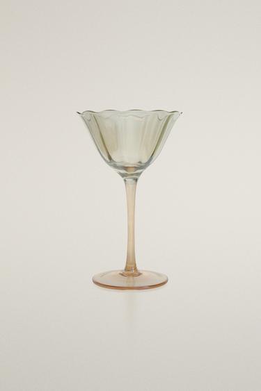 TAÇA DE COCKTAIL EM VIDRO COM BOCA DE SINO - Azul da Zara - Imagem 0