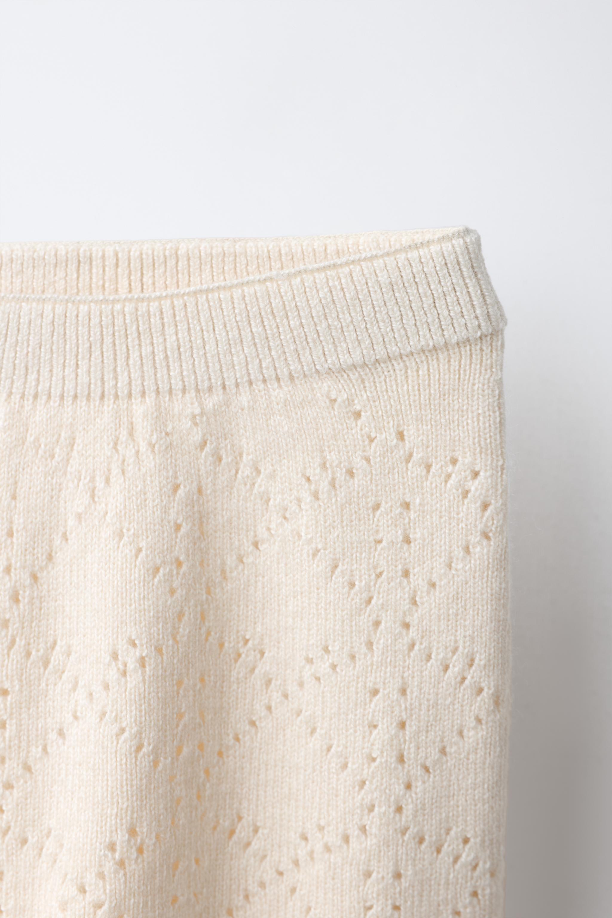 OPEN-KNIT WOOL AND CASHMERE LEGGINGS