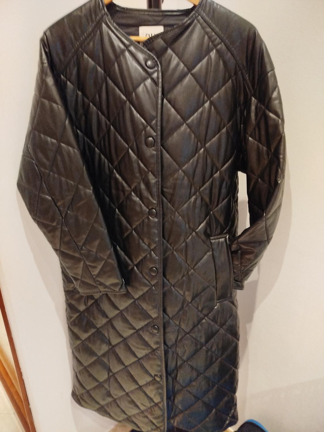 FAUX LEATHER PUFFER JACKET