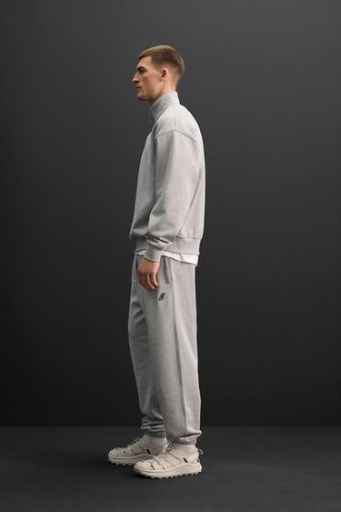Quarter Zip Sweatshirt - Grey marl by Zara - Image 3