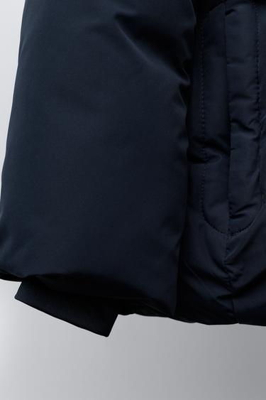 WATER-REPELLENT HOODED PADDED JACKET - Navy blue by Zara - Image 5