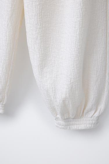 TEXTURED BALLOON TROUSERS - Ecru by Zara - Image 3