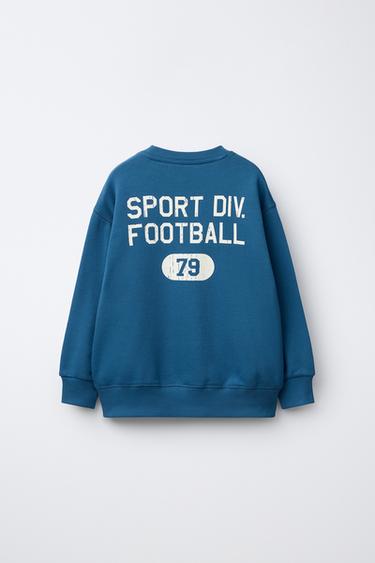 SPORTY SWEATSHIRT WITH SLOGAN - Bluish by Zara - Image 1