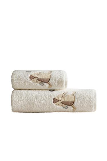 KIDS' BUNNY BATH TOWEL - Oyster-white by Zara