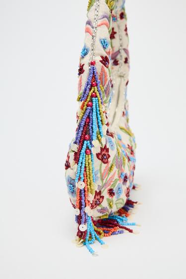 SAC OVALE BRODÉ FLEURS - Multicolore de Zara - Image 3