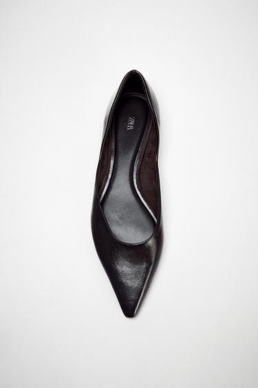 POINTED FLAT SHOES - Chocolate Brown by Zara