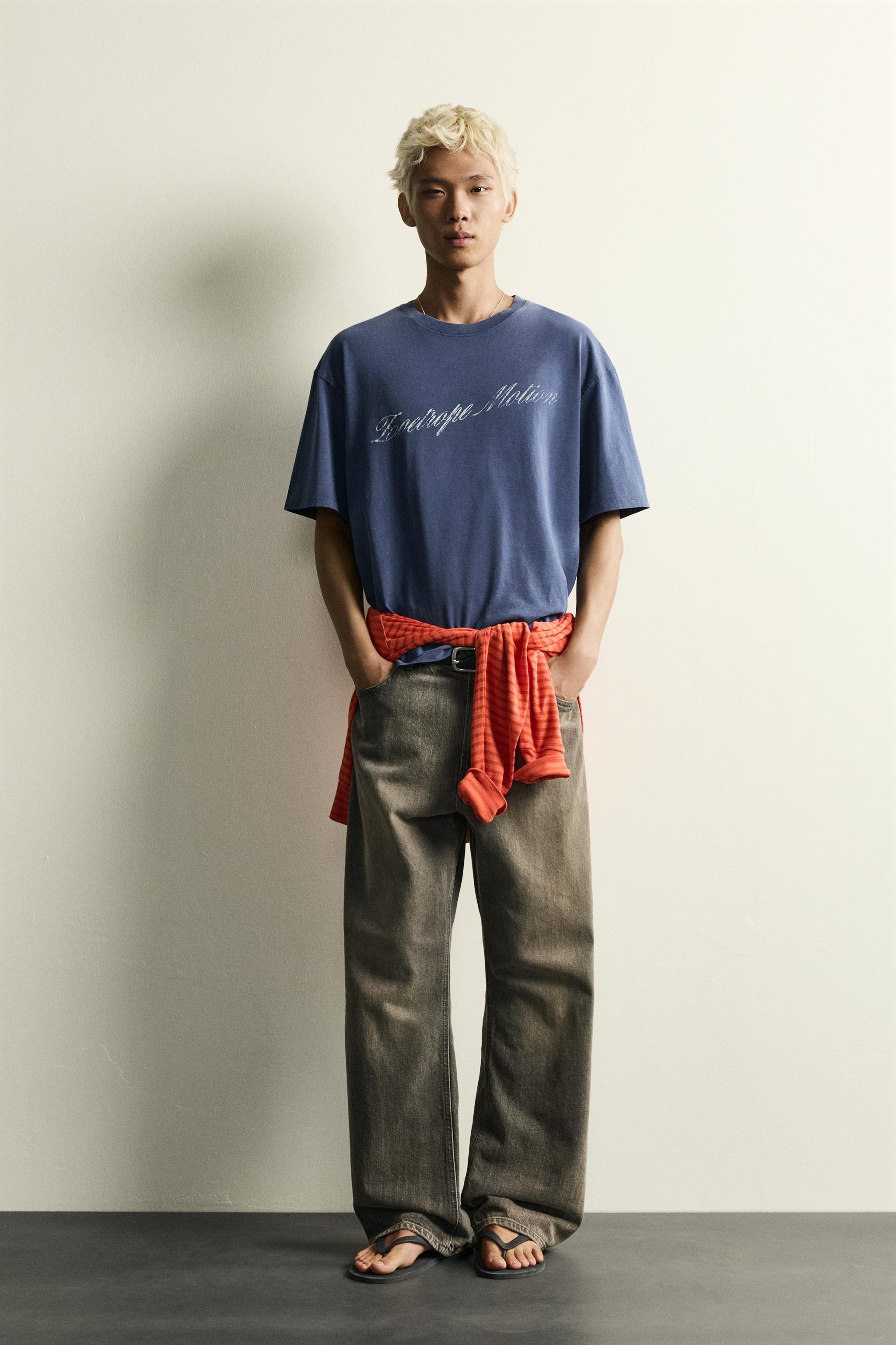 WASHED PRINT BOXY FIT T-SHIRT