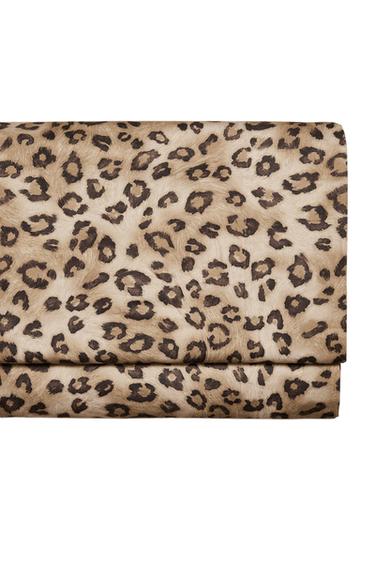 Zara ANIMAL PRINT SATEEN FLAT SHEET - Leopard