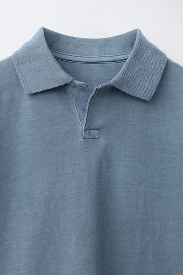 WASHED EFFECT POLO SHIRT - Blue by Zara - Image 2
