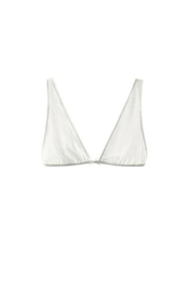 SUJETADOR TRIANGULAR POINTELLE - Blanco de Zara