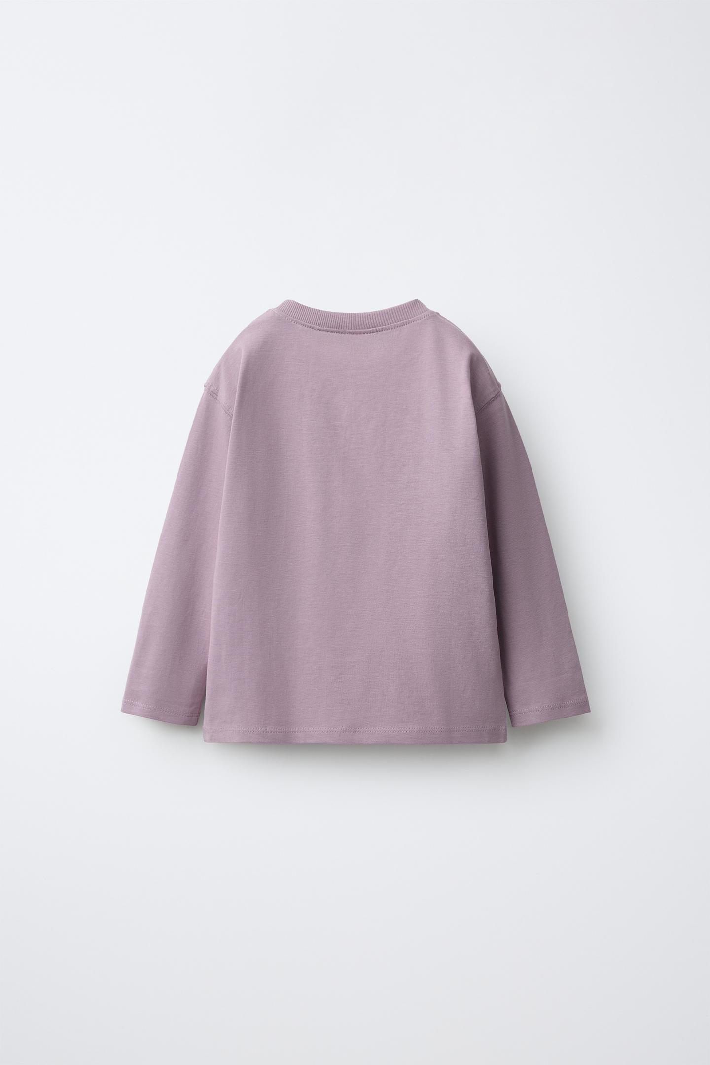 Детская футболка Zara Dog Print, цвет: Светлый сиреневый — фото 2
