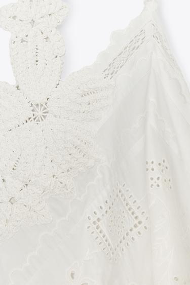 ZW COLLECTION ASYMMETRIC FLORAL TOP - White by Zara - Image 4