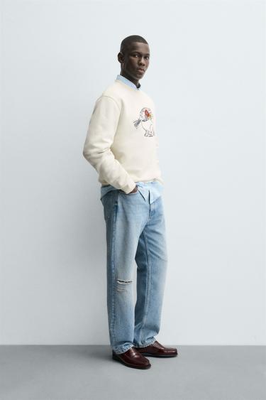 SWEAT BRODERIE LAPIN - Blanc cassé de Zara - Image 3