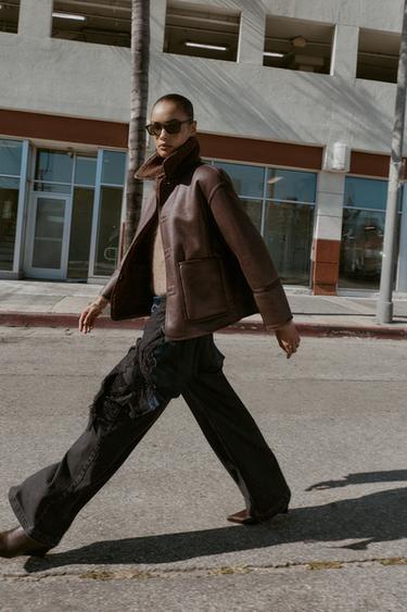 ДВУСТОРОННЯЯ КУРТКА-ДУБЛЕНКА — КОРИЧНЕВЫЙ от Zara