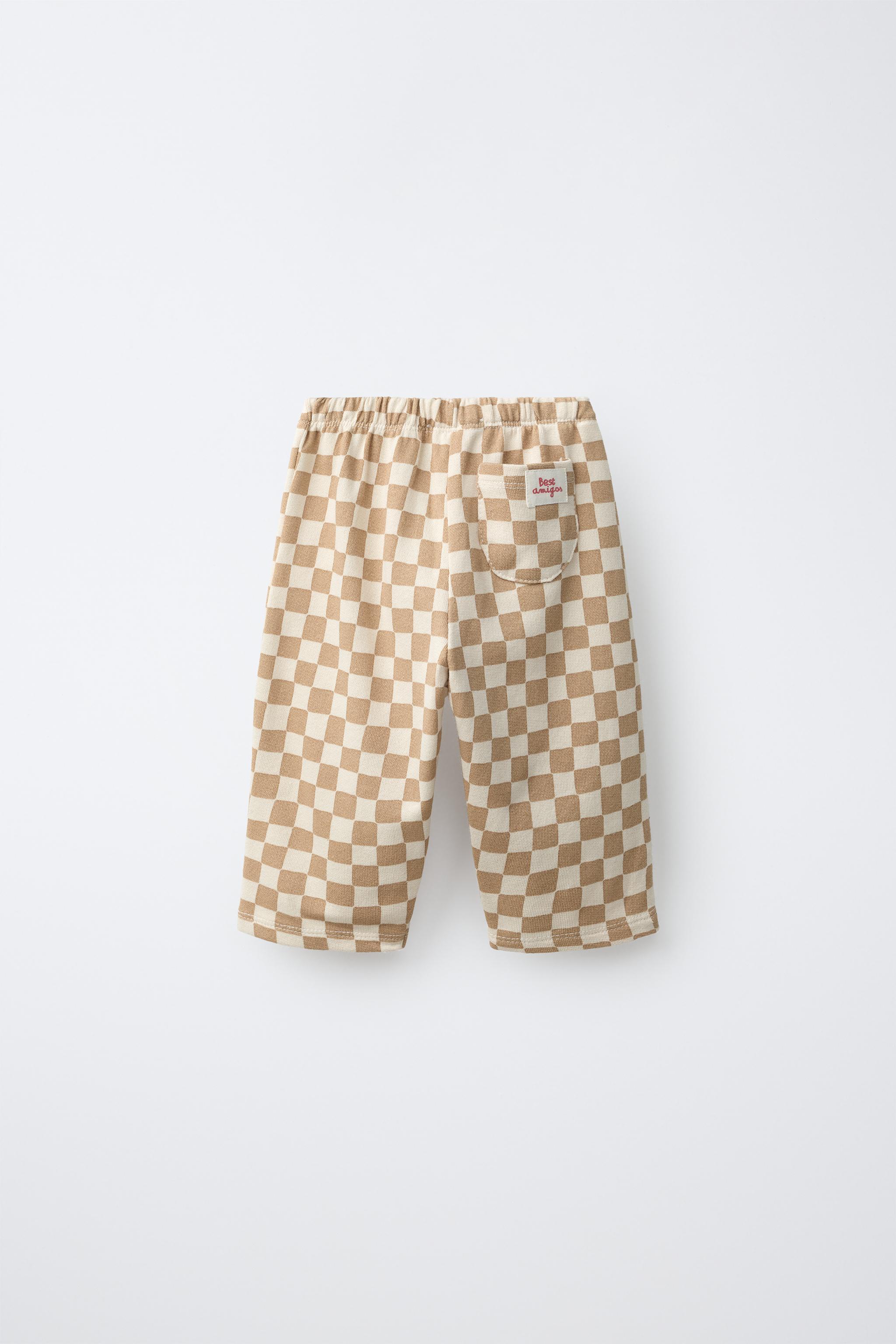 Детские брюки Zara CHECKERBOARD BAGGY PANTS — фото 2