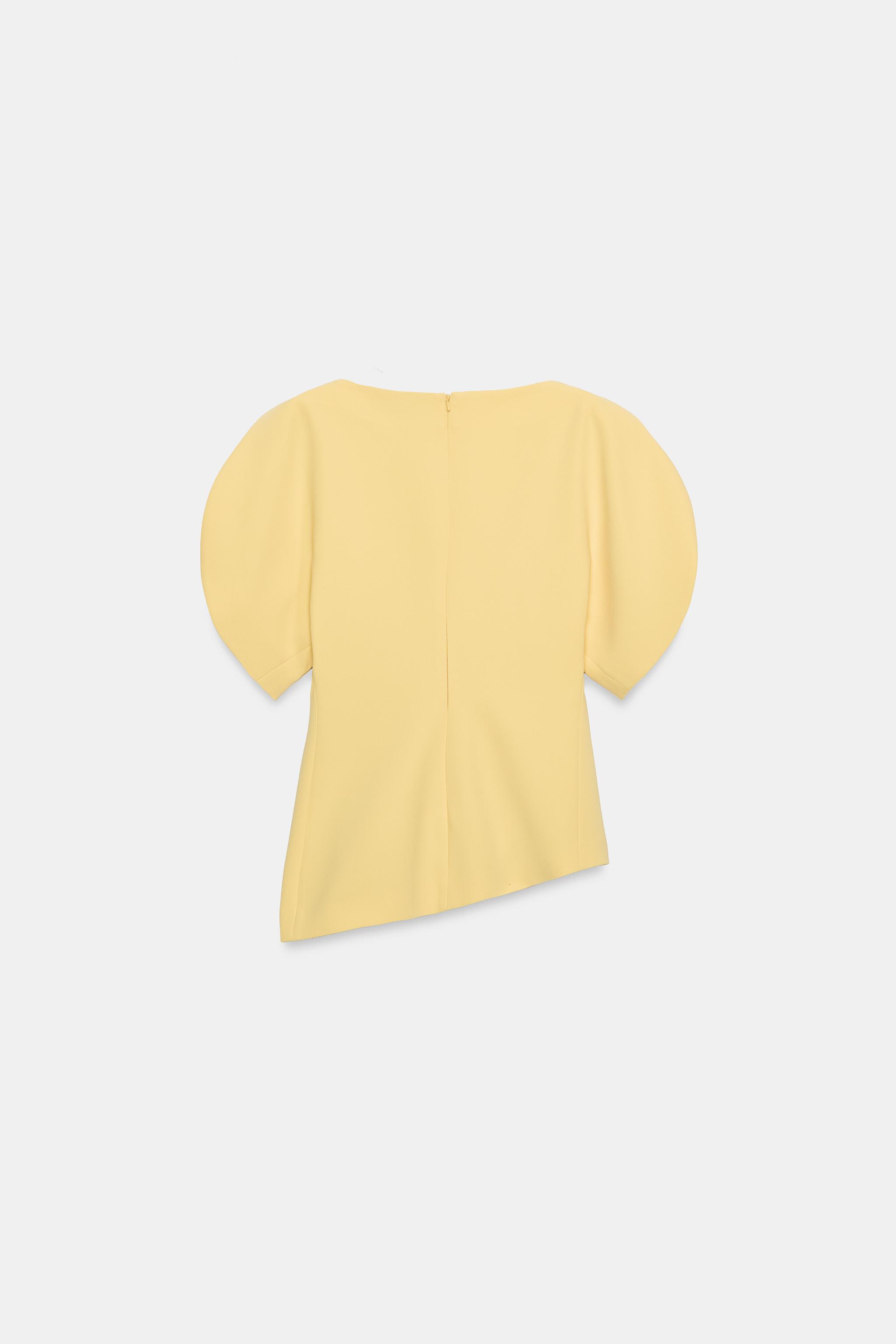 ZW COLLECTION PUFF SLEEVE TOP - Yellow | ZARA Canada