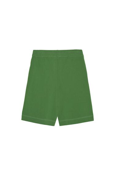 WIDE-LEG JOGGER BERMUDA SHORTS - Green by Zara - Image 3