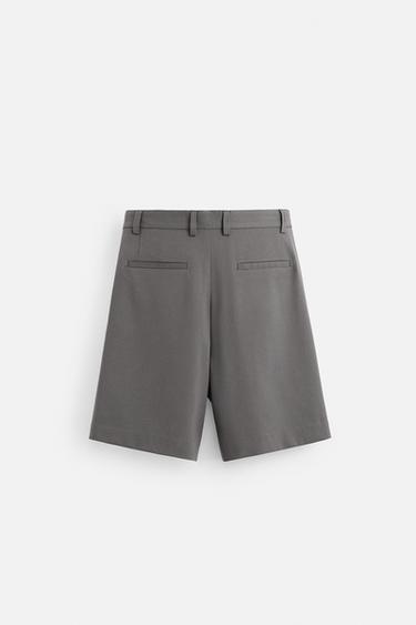 PLEATED RELAXED FIT BERMUDA SHORTS - Grey by Zara - Image 6