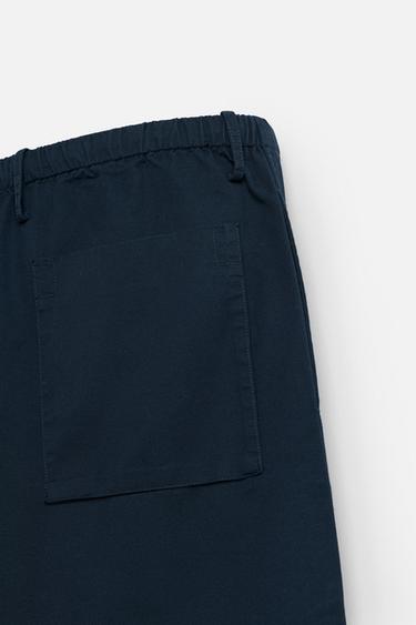 RELAXED FIT STRAIGHT-LEG TROUSERS - Navy blue by Zara - Image 8