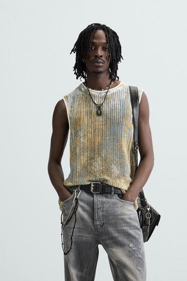 CAMISETA TANK PUNTO ESTAMPADO ABSTRACTO - Arena de Zara