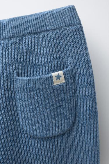 KNITTED JOGGERS - Blue by Zara - Image 3