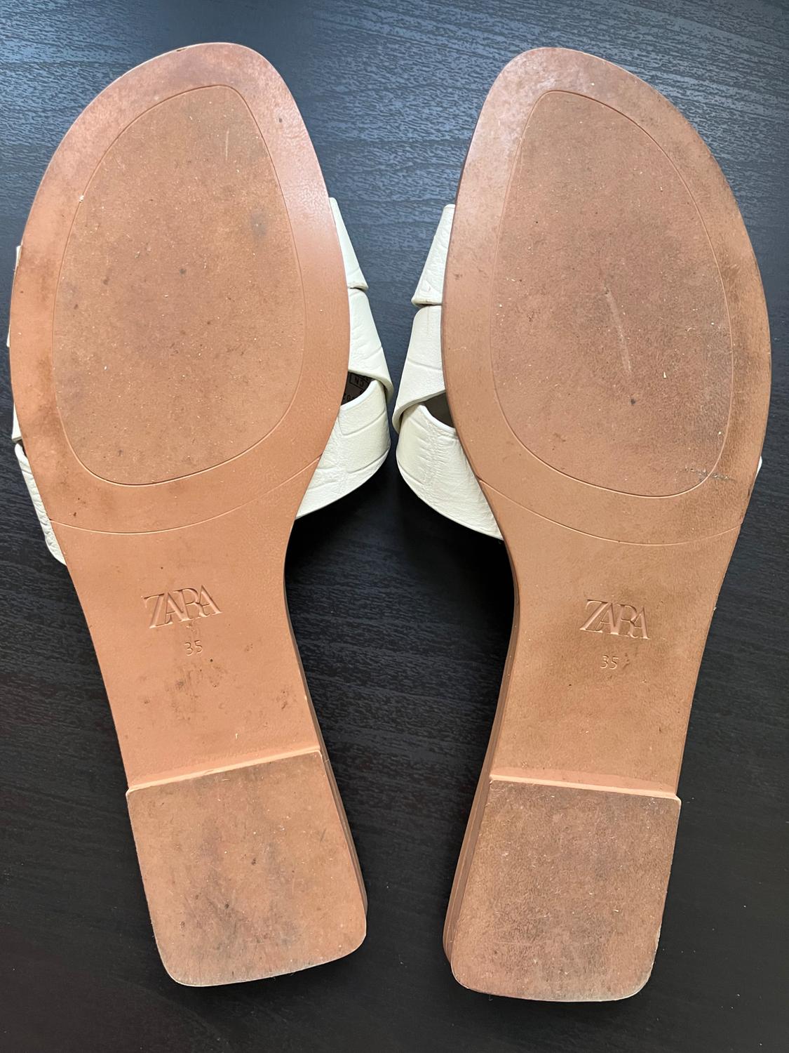 FLAT CRISS-CROSS LEATHER SLIDER SANDALS - Image 4