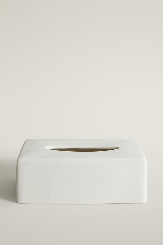 RECTANGULAR CERAMIC TISSUE BOX - Cream by Zara - Image 0