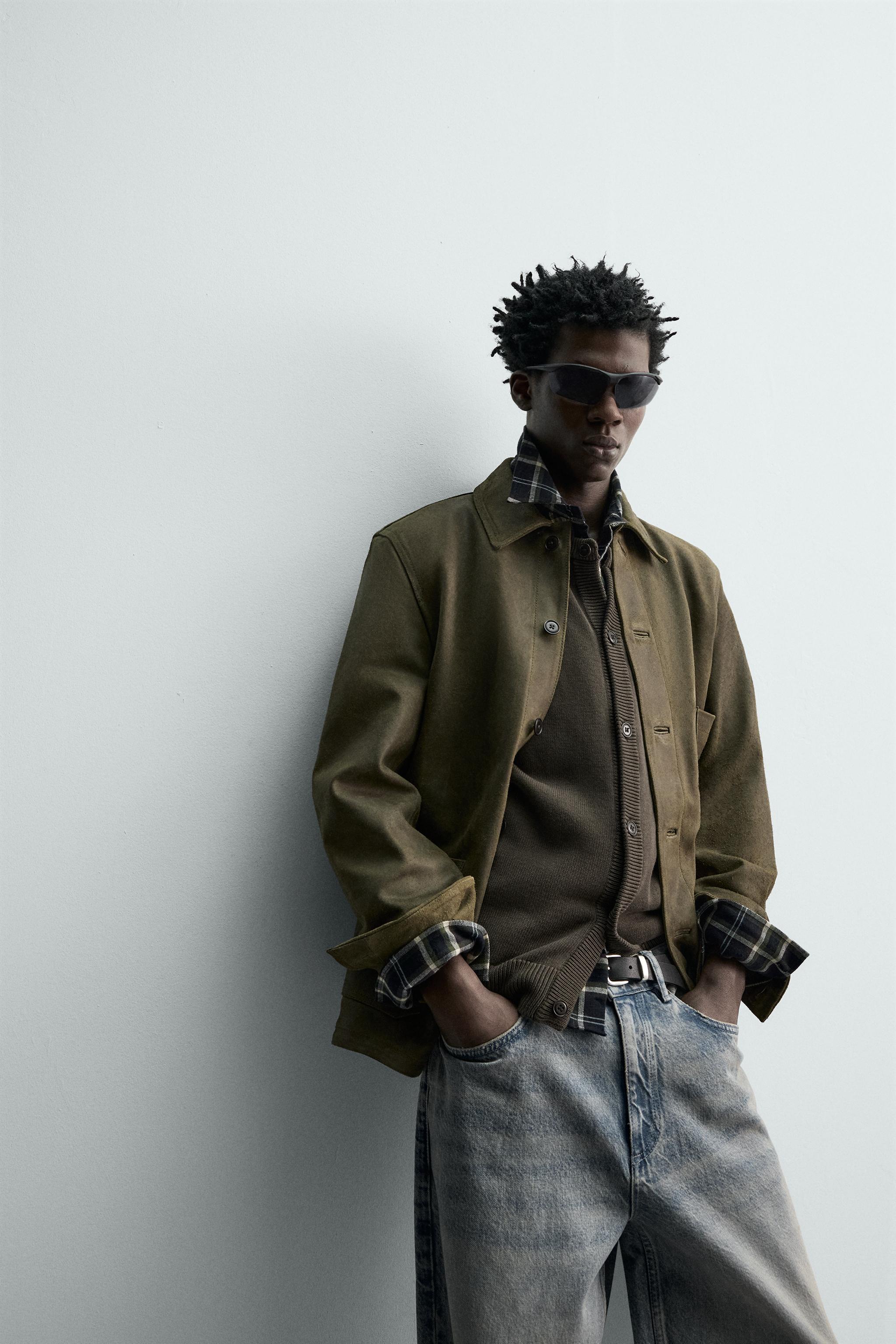 VINTAGE EFFECT SUEDE LEATHER JACKET