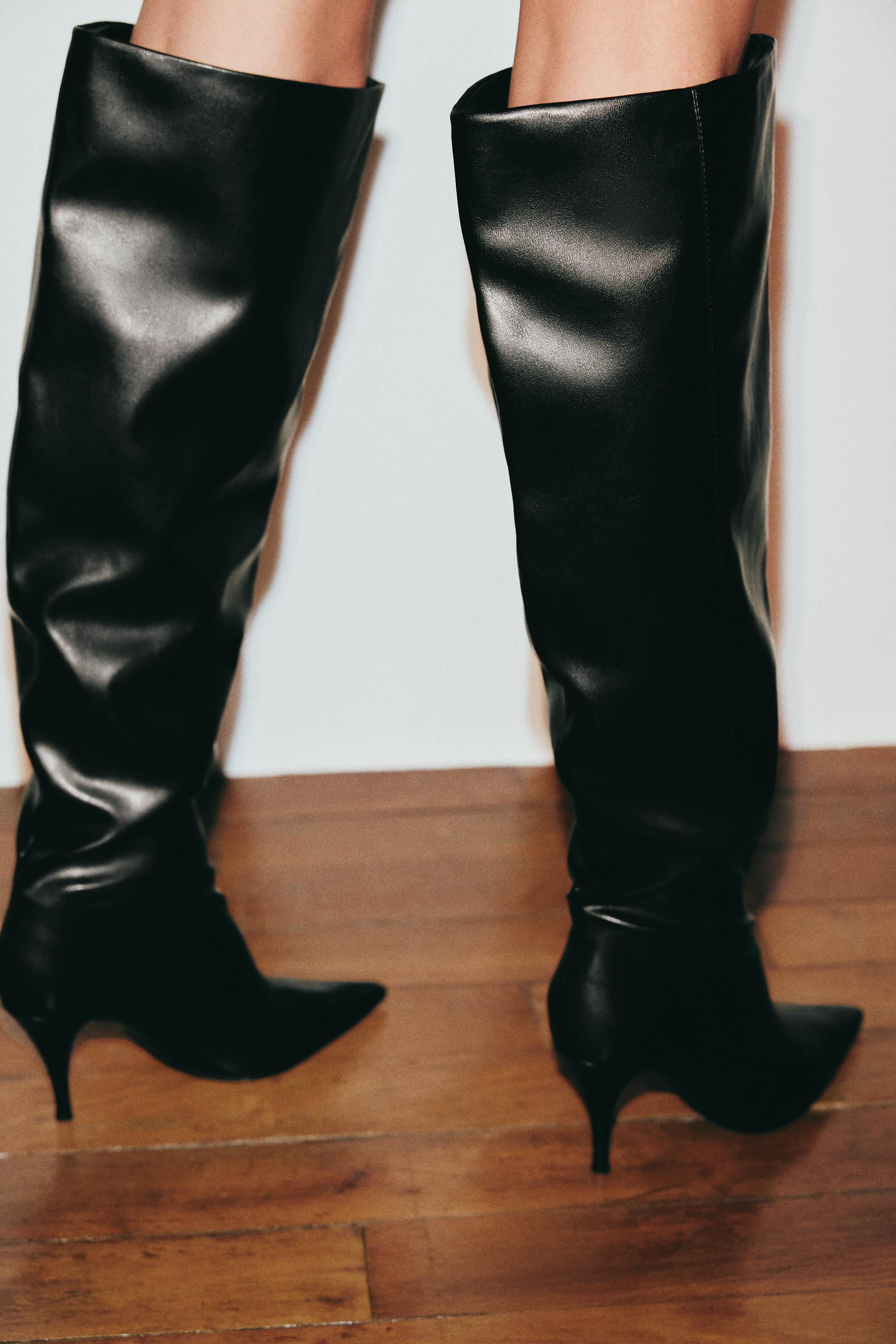 Ruched Heeled Boots by Zara