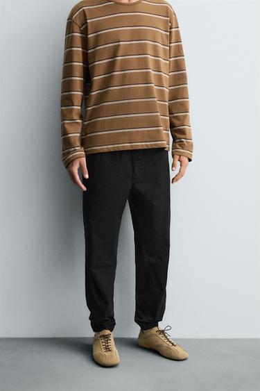 SLIM FIT JOGGER WAIST TROUSERS - Black by Zara - Image 1
