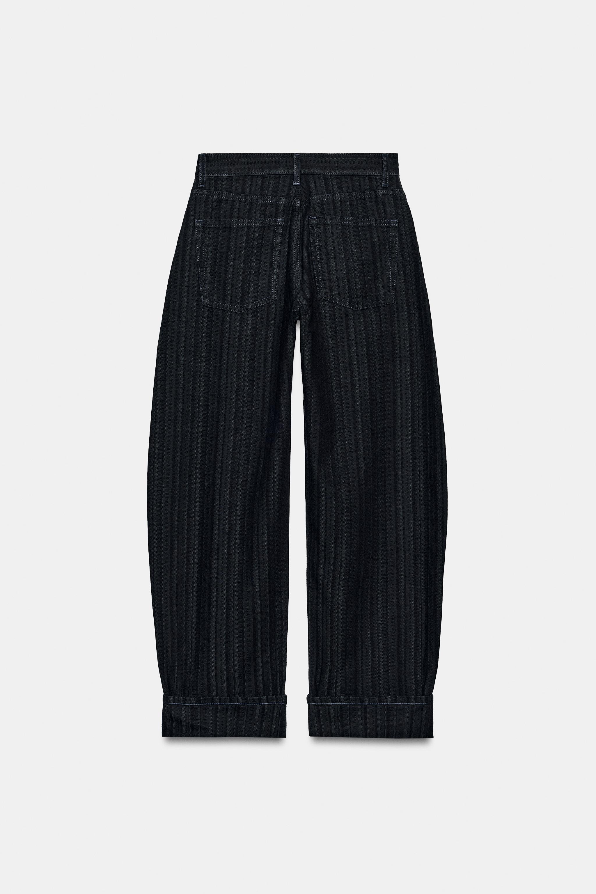 Женские джинсы Zara ZW COLLECTION MID-RISE JACQUARD BALLOON JEANS — фото 7
