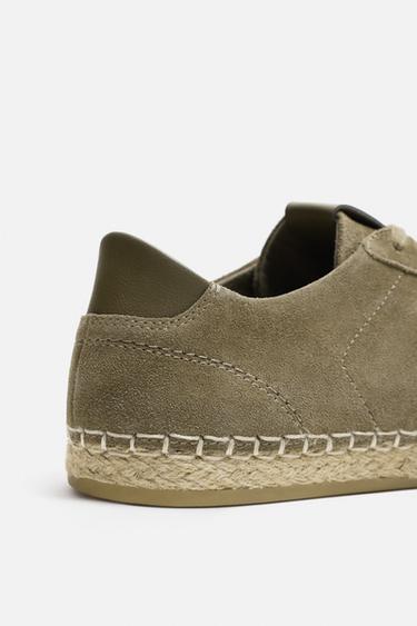 LEATHER AND JUTE SHOE - Khaki Green by Zara - Image 5