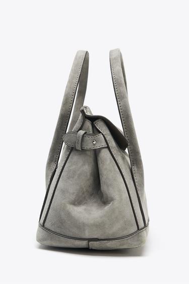 MINI SAC CITY EN CUIR - Gris de Zara - Image 6