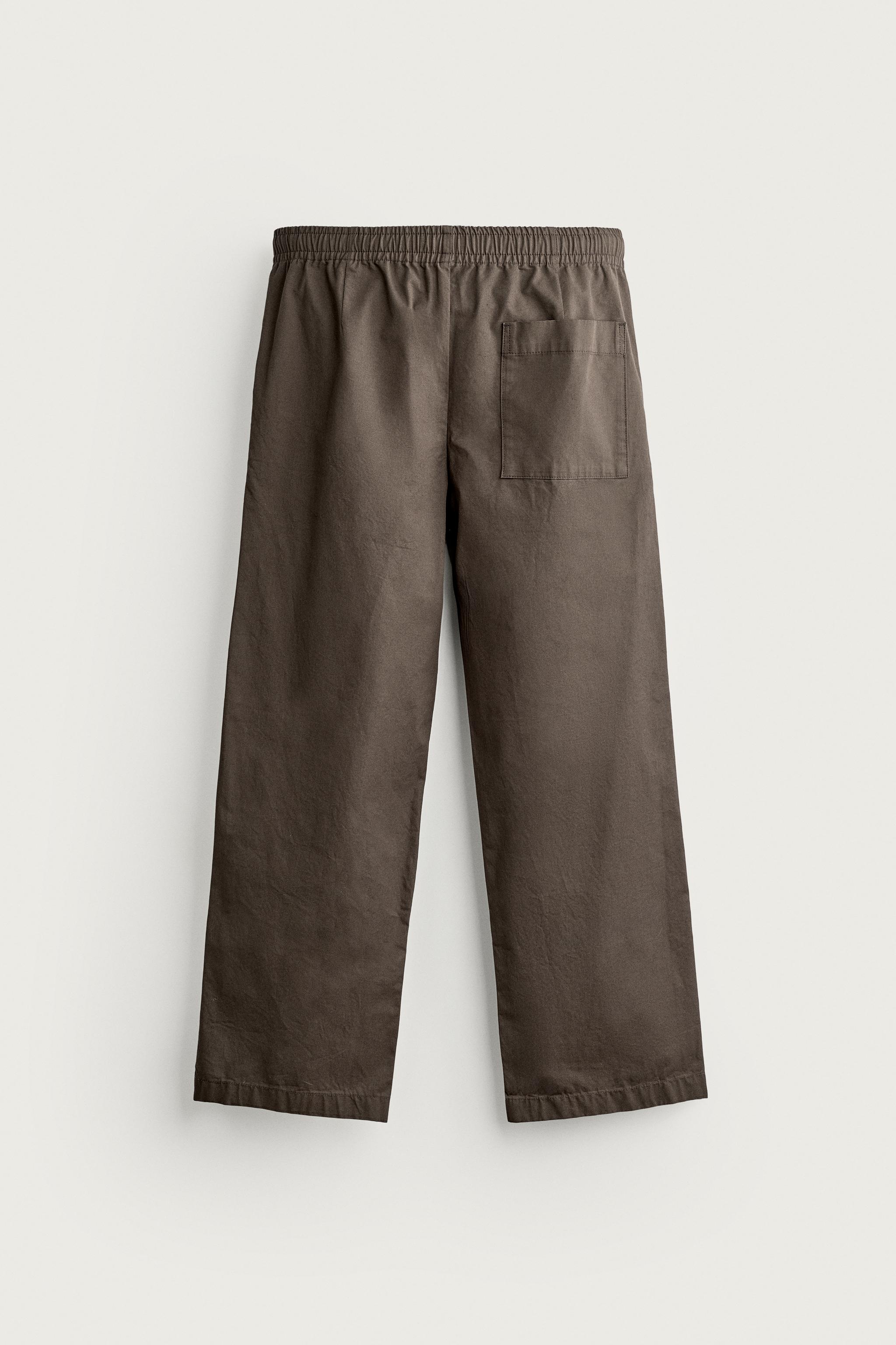 Zara PAMUKLU BARREL FIT PANTOLON görsel 8