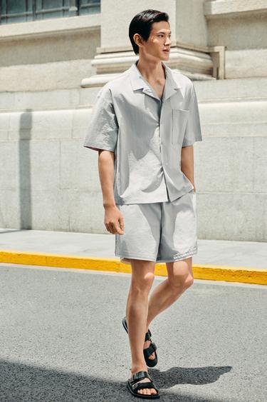 CONTRAST TECHNICAL SHORTS - Pearl grey by Zara
