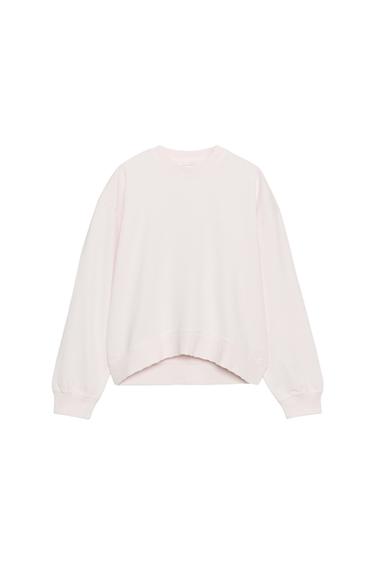 SWEATSHIRT MET VERWASSEN EFFECT - PASTELROZE van Zara