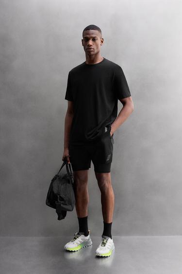 Zara RELAXED TRAINING T-SHIRT - Black