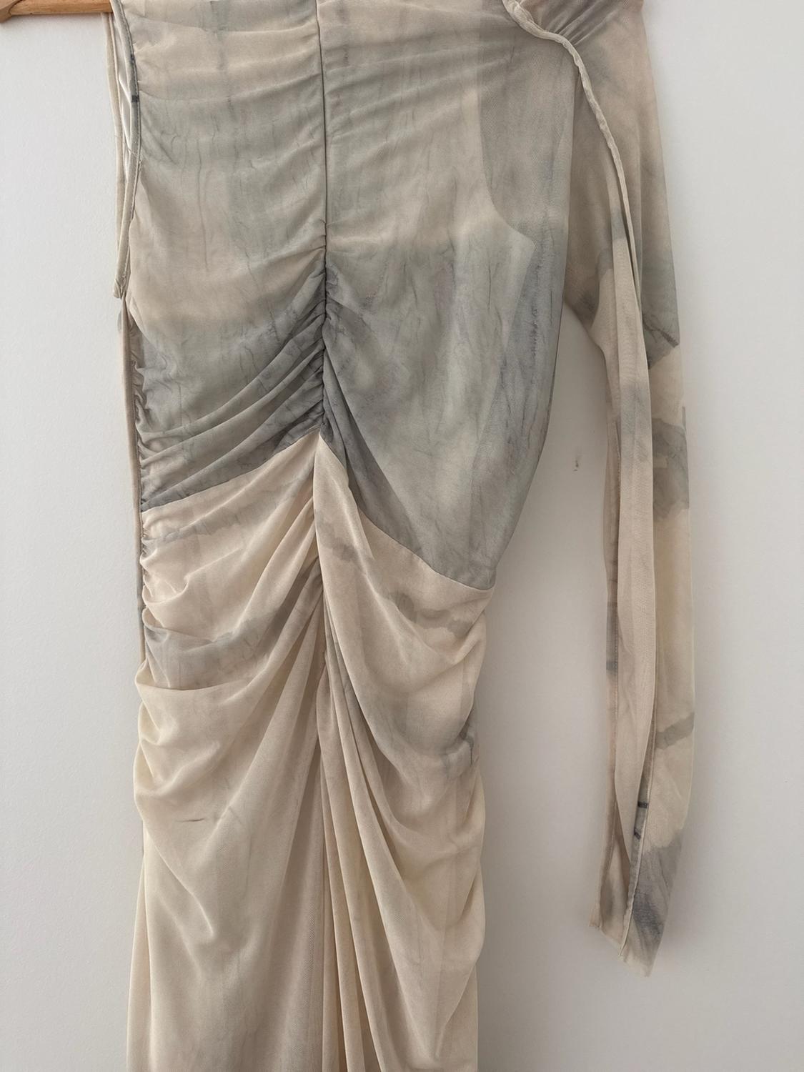 PRINTED TULLE ASYMMETRIC DRESS - Image 3