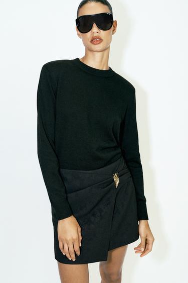 FAUX LEATHER SKORT — Black 2
